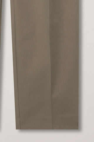 PLEATED CHINO SLACKS KHAKI BROWN