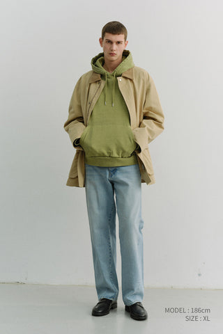 UNISEX GARMENT DYED HOODIE OLIVE GREEN