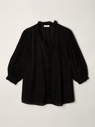JANE FRILL BLOUSE BLACK