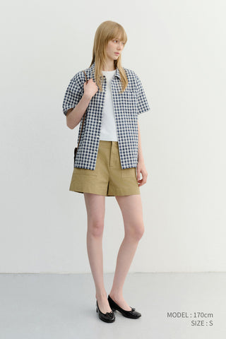 COTTON SAFARI SHORTS KHAKI BEIGE