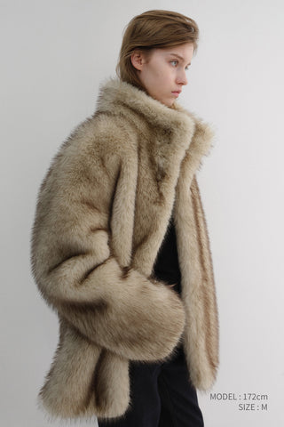 HALF FUR JACKET BEIGE