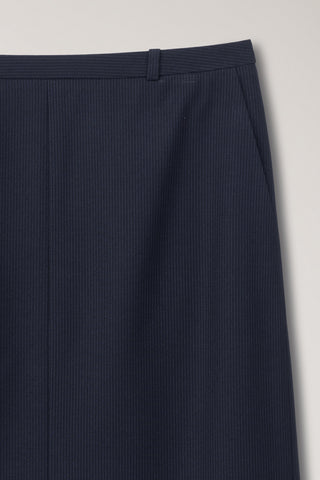 H-LINE STRIPED MAXI SKIRT NAVY STRIPE