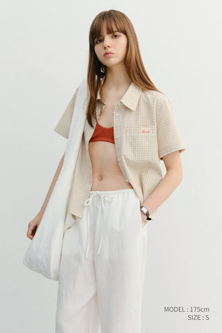 LACED CHECKED SHIRT BEIGE CHECK