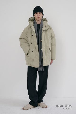UNISEX GOOSE DOWN PARKA JACKET SOFT KHAKI