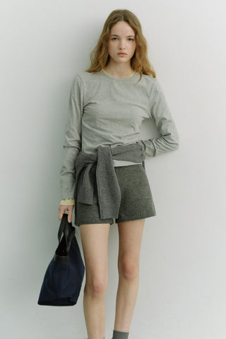 ESSENTIAL CREW-NECK T-SHIRT MELANGE GREY