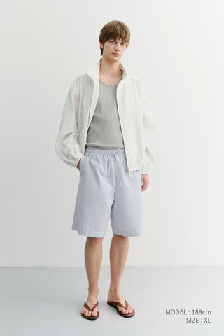 UNISEX PAJAMA BERMUDA SHORTS BLUE STRIPE