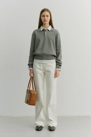 90S WIDE LEG NEW JEANS CREAM WHITE