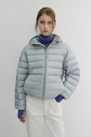UNISEX LIGHT GOOSE DOWN JACKET GREYISH BLUE