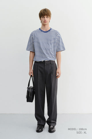 UNISEX STRIPED T-SHIRT BLUE IVORY