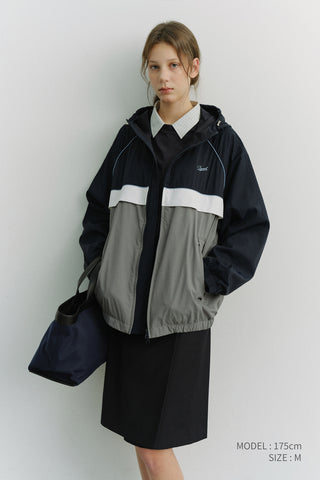 UNISEX BLOCKED WINDBREAKER NAVY