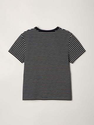 ESSENTIAL STRIPE LOGO T-SHIRT NAVY CREAM STRIPE