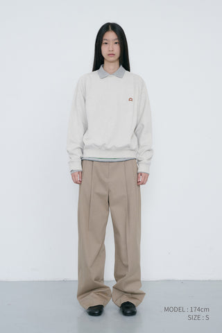 UNISEX DUNST LOGO CREASE SWEATSHIRT OATMEAL MELANGE