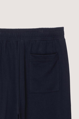 UNISEX LEATHER LOGO WIDE SWEAT PANTS FRENCH NAVY