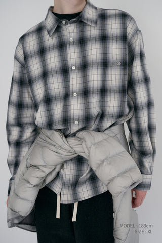 UNISEX WINTER FLANNEL CHECKED SHIRT BLACK