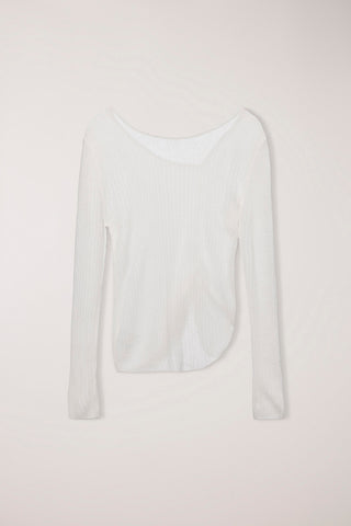 2-WAY SHIRRING KNIT TOP IVORY