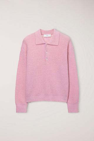 UNISEX HAIRY COLLARED SWEATER SOFT PINK