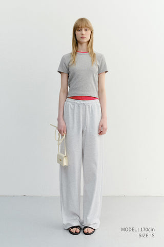 SUMMER WIDE JOGGER PANTS LIGHT MELANGE GREY