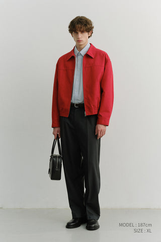 UNISEX COLLARED BLOUSON JACKET RED
