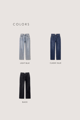 RELAXED FLARED JEANS CLASSIC BLUE