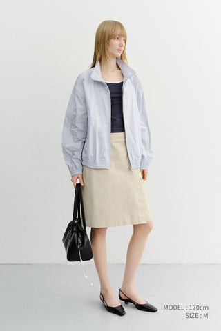 UNISEX SUMMER HARRINGTON JACKET SOFT BLUE STRIPE