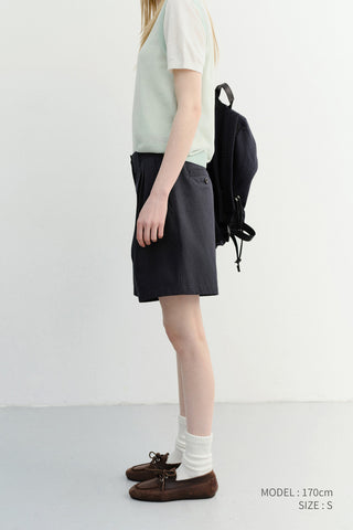 DOUBLE PLEATED BERMUDA SHORTS NAVY