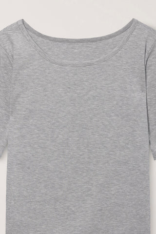 ESSENTIAL BOAT NECK T-SHIRT MELANGE GREY
