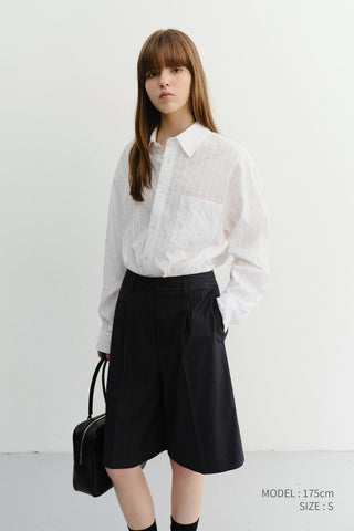 UNISEX CLASSIC OVERSHIRT WHITE STRIPE