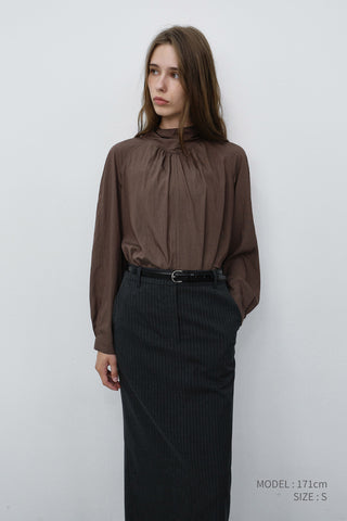 TIE BLOUSE BROWN