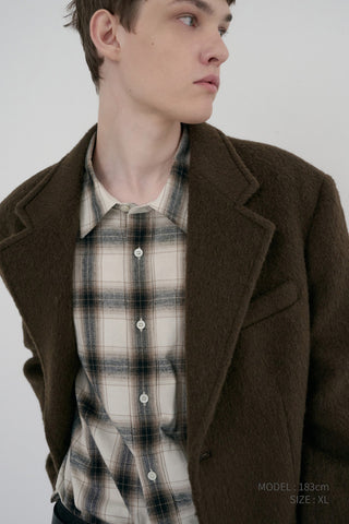 UNISEX WINTER FLANNEL CHECKED SHIRT BEIGE