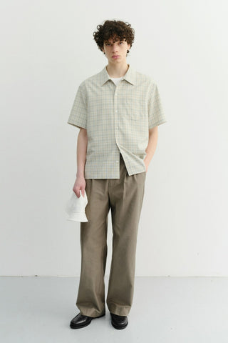 UNISEX CHECKED PAJAMA SHIRT OLIVE CHECK