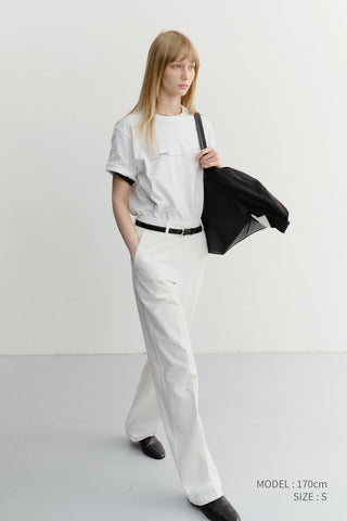 UNISEX MINIMAL LETTERING T-SHIRT OFF WHITE