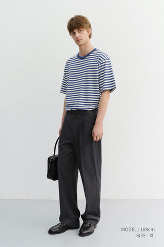 UNISEX STRIPED T-SHIRT BLUE IVORY