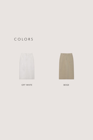 H-LINE COTTON LONG SKIRT BEIGE