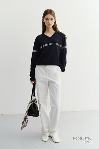 SUMMER STRAIGHT CHINO SLACKS WHITE