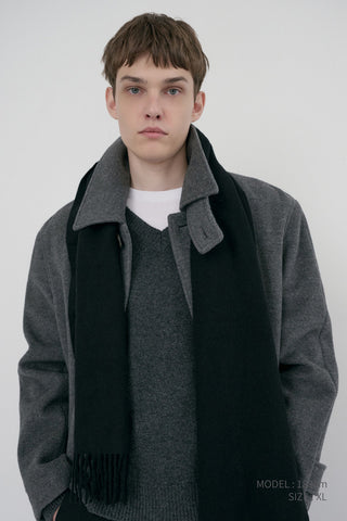 UNISEX SOFT VOLUME V-NECK SWEATER CHARCOAL GREY