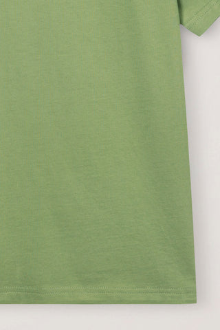 UNISEX MINIMAL LETTERING T-SHIRT OLIVE GREEN