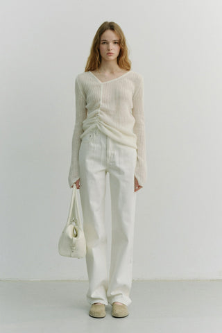 ESSENTIAL STRAIGHT FULL LENGTH JEANS OFF WHITE