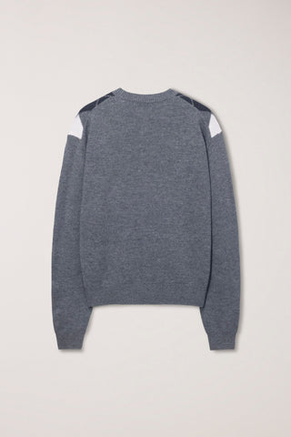 UNISEX ARGYLE CREWNECK SWEATER GREY