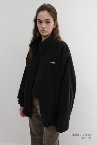 UNISEX ZIP-UP FLEECE SWEATSHIRT BLACK
