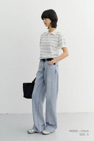 SUMMER RELAXED WIDE JEANS LIGHT BLUE