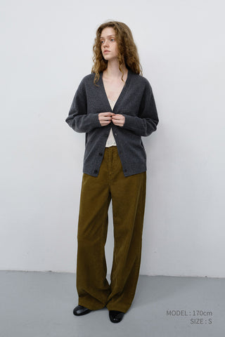 UNISEX V-NECK CARDIGAN MELANGE GREY