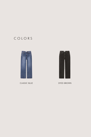 RELAXED WIDE JEANS DYED BROWN