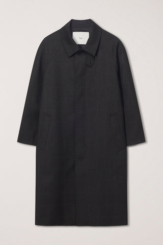 UNISEX H-LINE WOOL MAC COAT BROWN CHECK