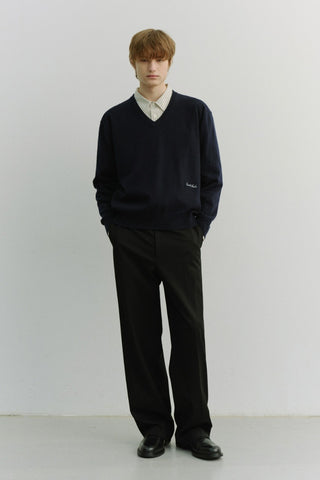 UNISEX SOFT V-NECK SWEATER FRENCH NAVY