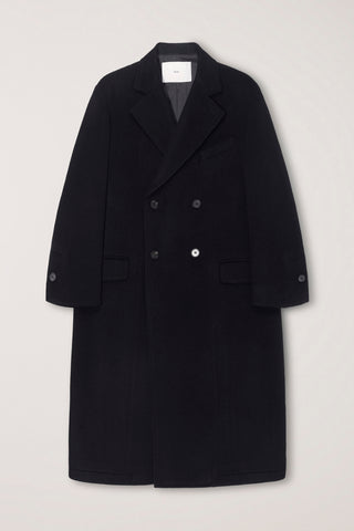 UNISEX LOOSE DOUBLE-BREASTED COAT BLACK