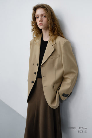 FLUID LONG SKIRT KHAKI BROWN