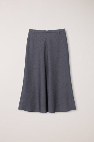 FLUID LONG SKIRT MELANGE GREY