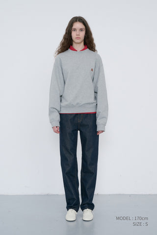 UNISEX DUNST LOGO CREASE SWEATSHIRT MELANGE GREY