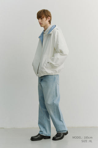 UNISEX LOGO WINDBREAKER WHITE SOFT BLUE