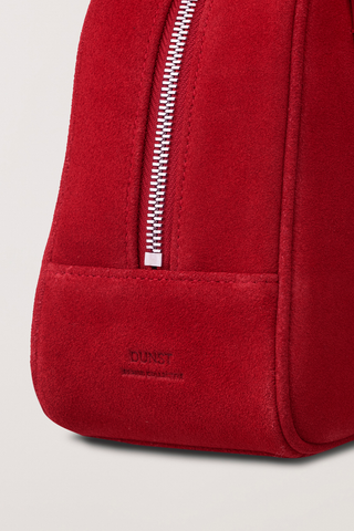 SUEDE BOSTON TOTE BAG RED
